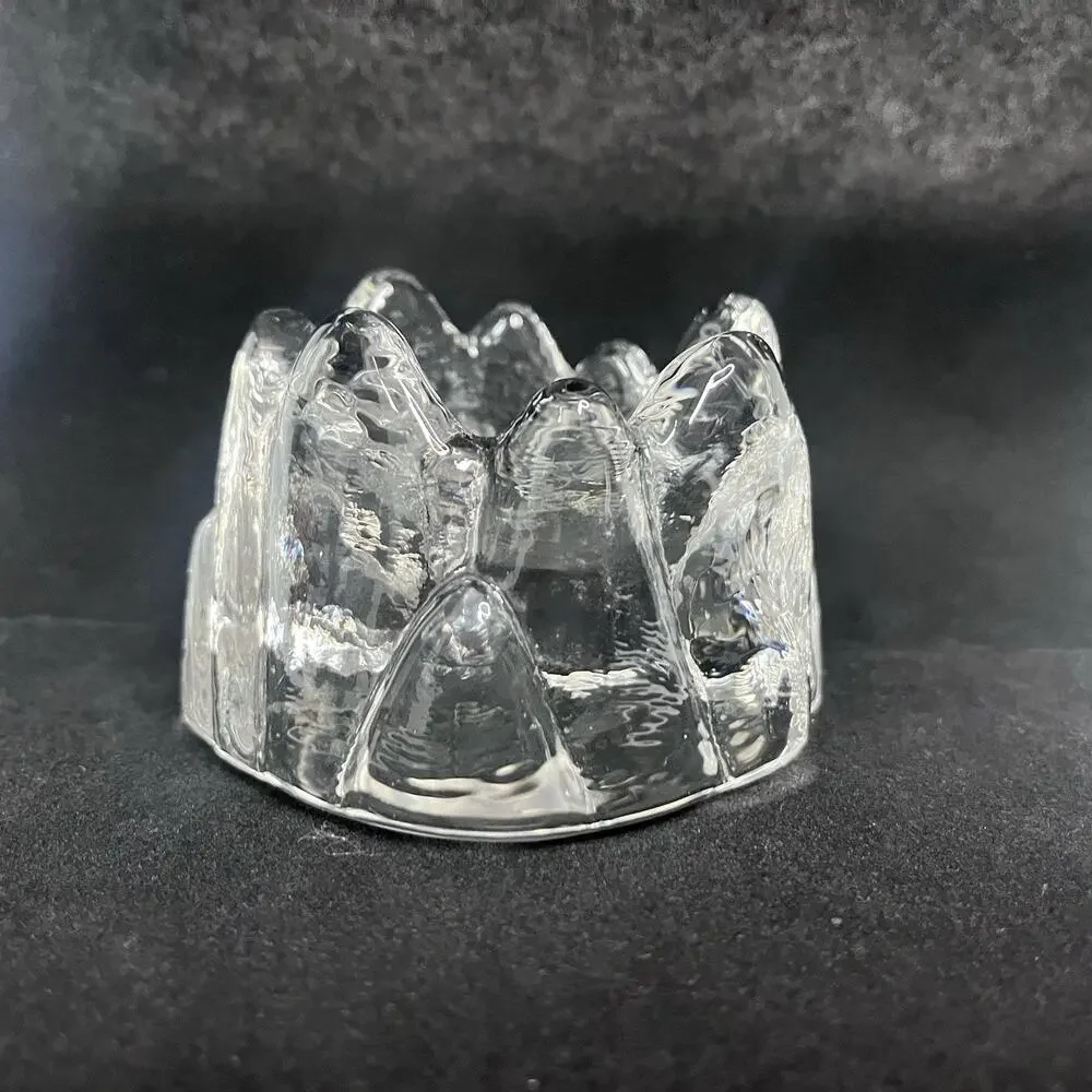 textured glass candle votive christmas‎ winter decor nordic holiday icy look